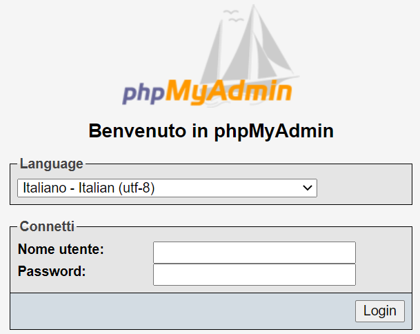 phpmyadmin login